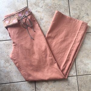 FEI by Anthropologie embroidered flare pant size 8